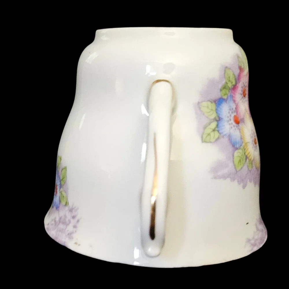 Colclough Bone China Floral Mug Purple Cottage Garden England